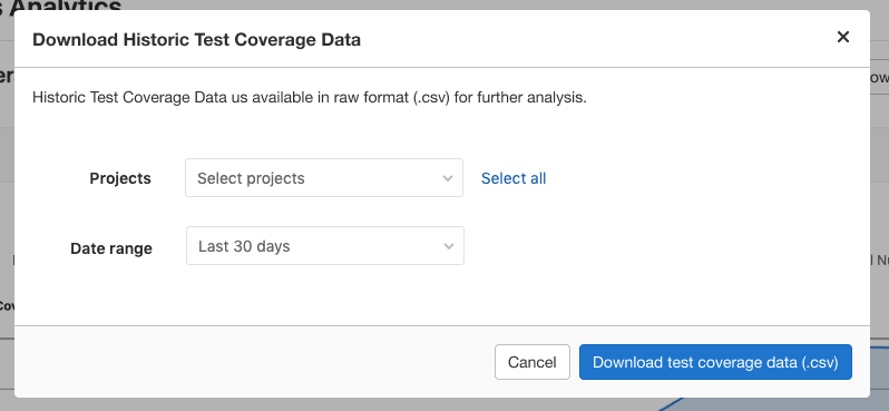 Code Coverage Data for all projects in a group